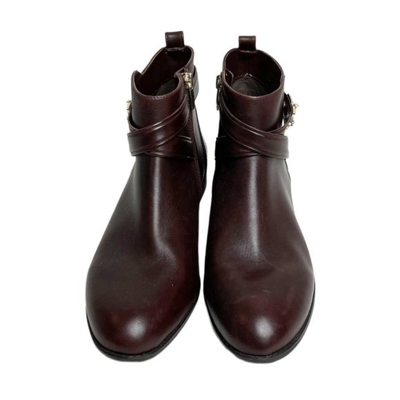 Alex Marie Brown Side Zip Leather Ankle Boots size9 - Picture 1 of 7